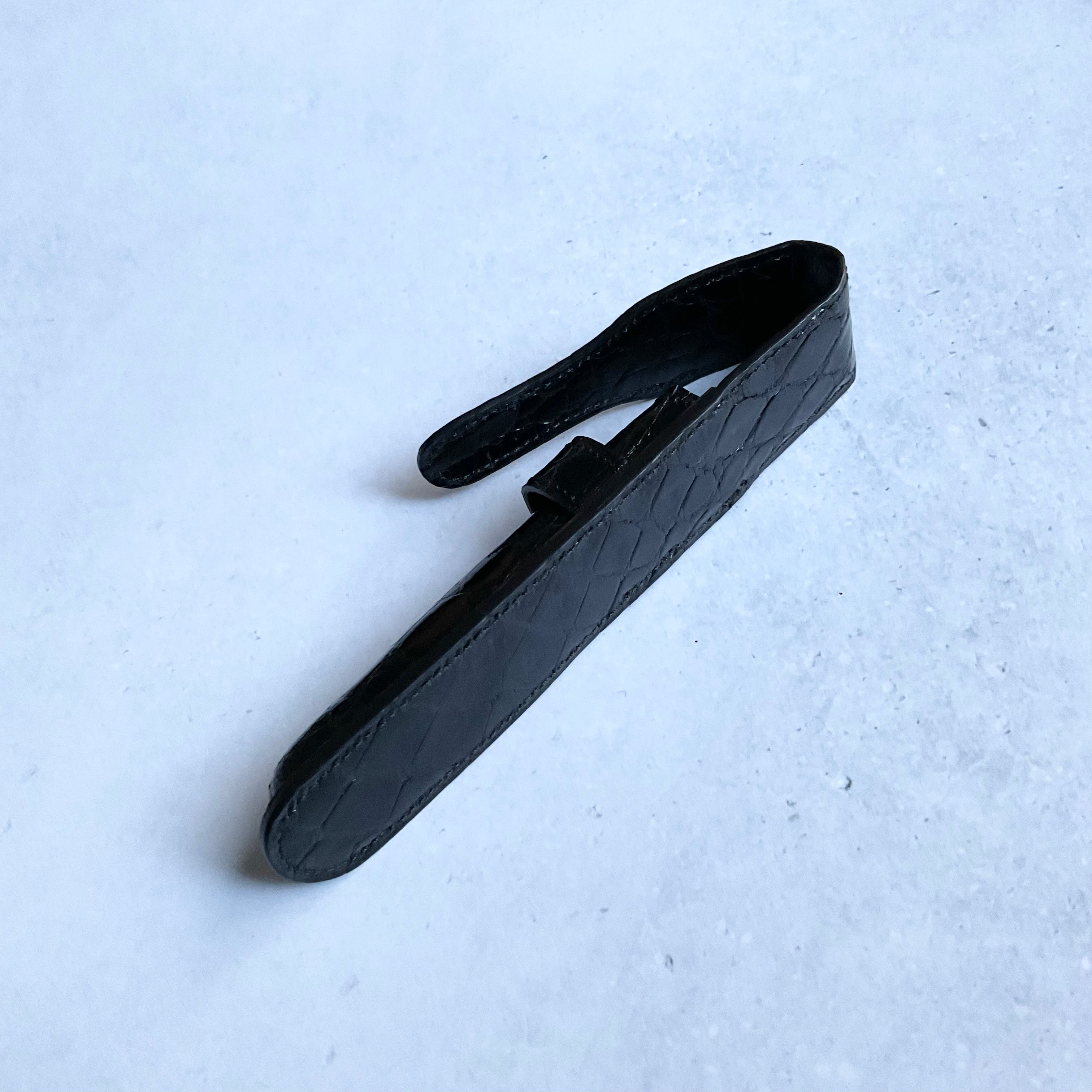 一点モノ コレクション<br>リアル スモールクロコ オール<br>ペンシース 1本差し 肉盛り