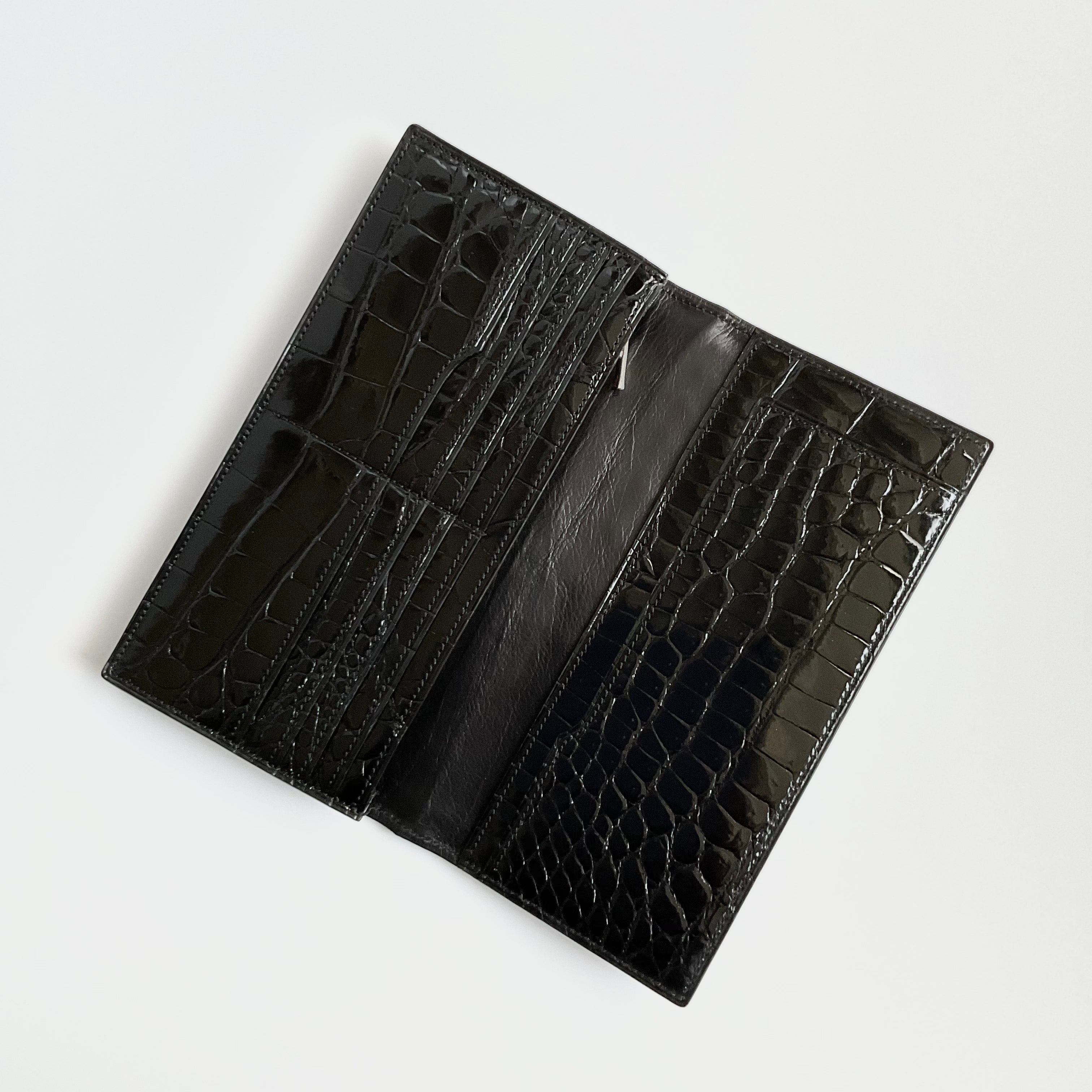 一点モノ コレクション<br>リアル スモールクロコ オール<br>小銭入れ付き長財布