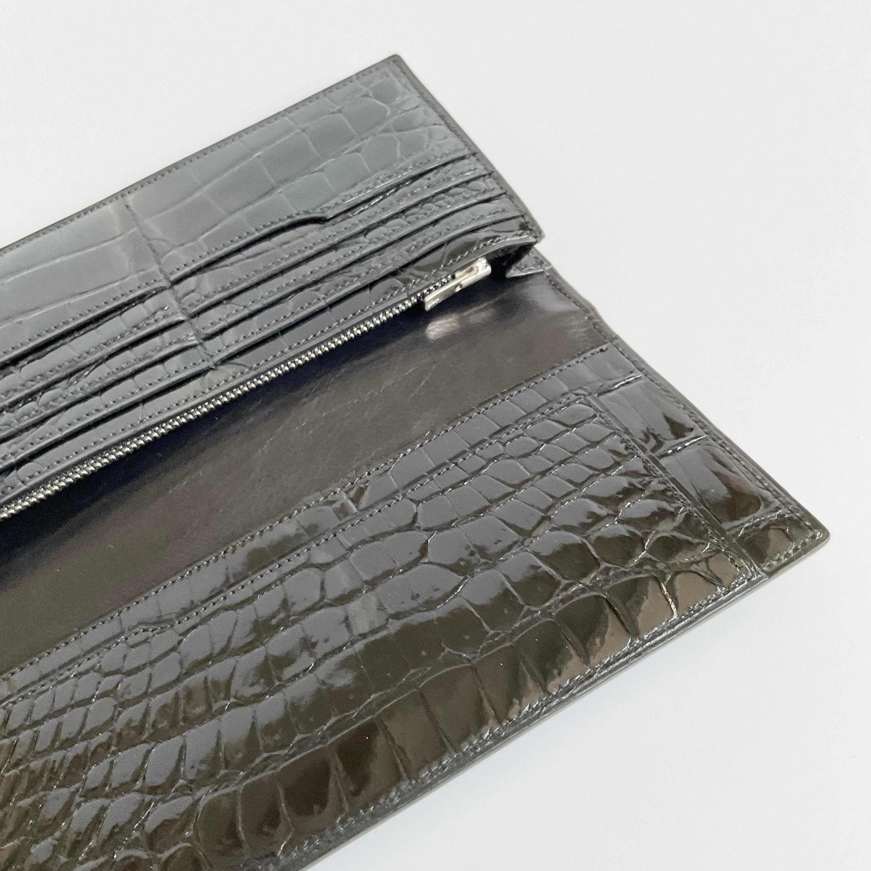 一点モノ コレクション<br>リアル スモールクロコ オール<br>小銭入れ付き長財布