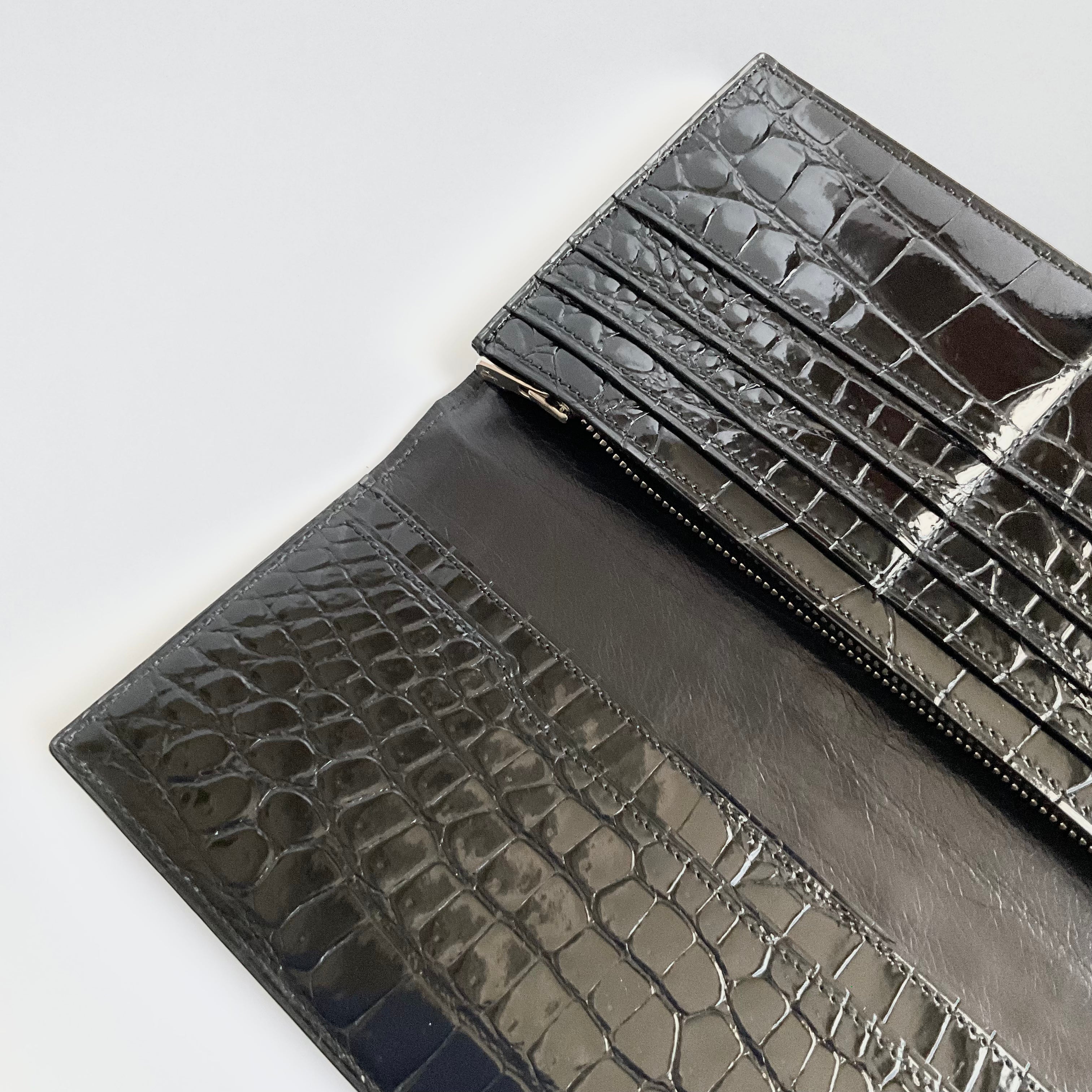 一点モノ コレクション<br>リアル スモールクロコ オール<br>小銭入れ付き長財布