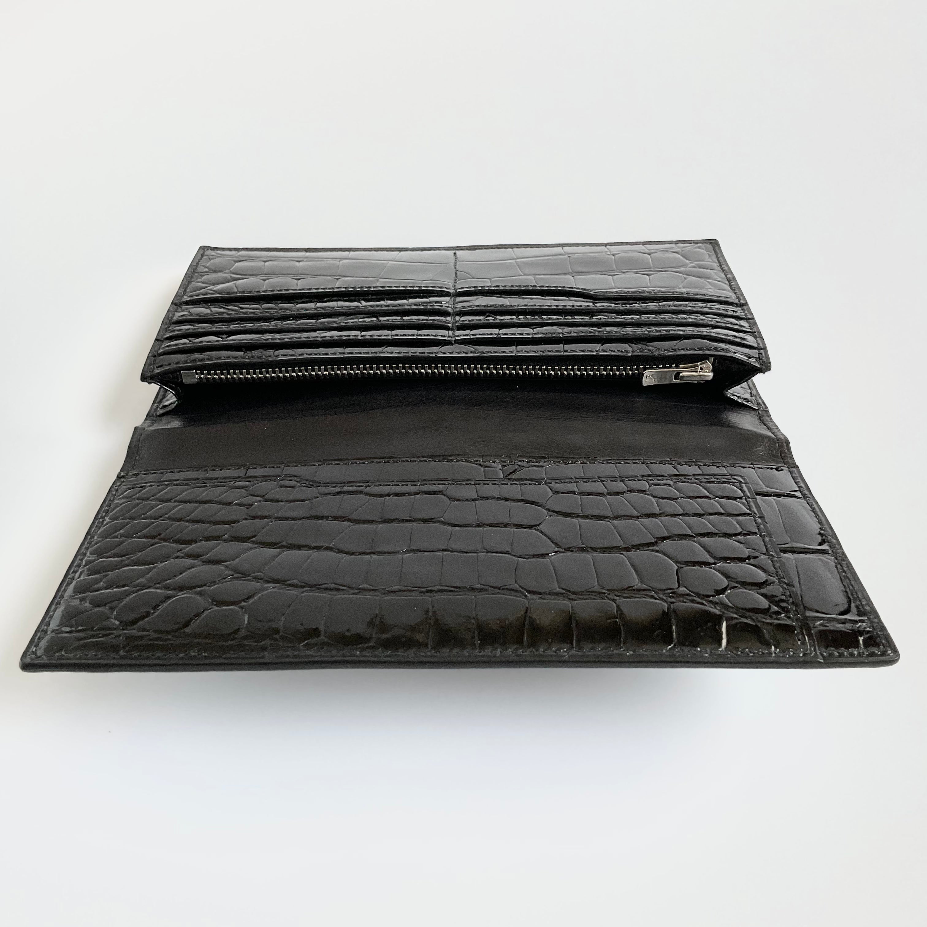 一点モノ コレクション<br>リアル スモールクロコ オール<br>小銭入れ付き長財布