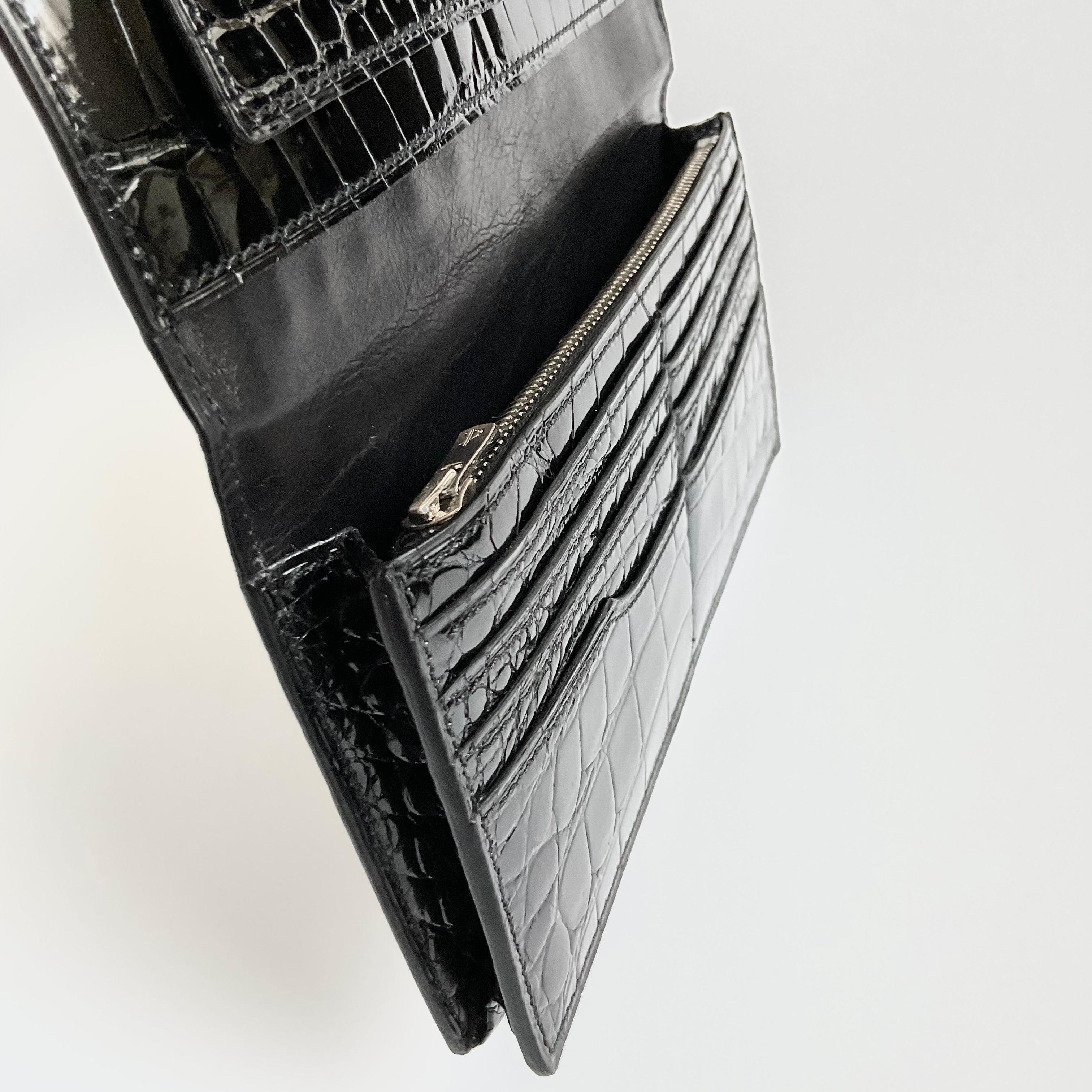 一点モノ コレクション<br>リアル スモールクロコ オール<br>小銭入れ付き長財布