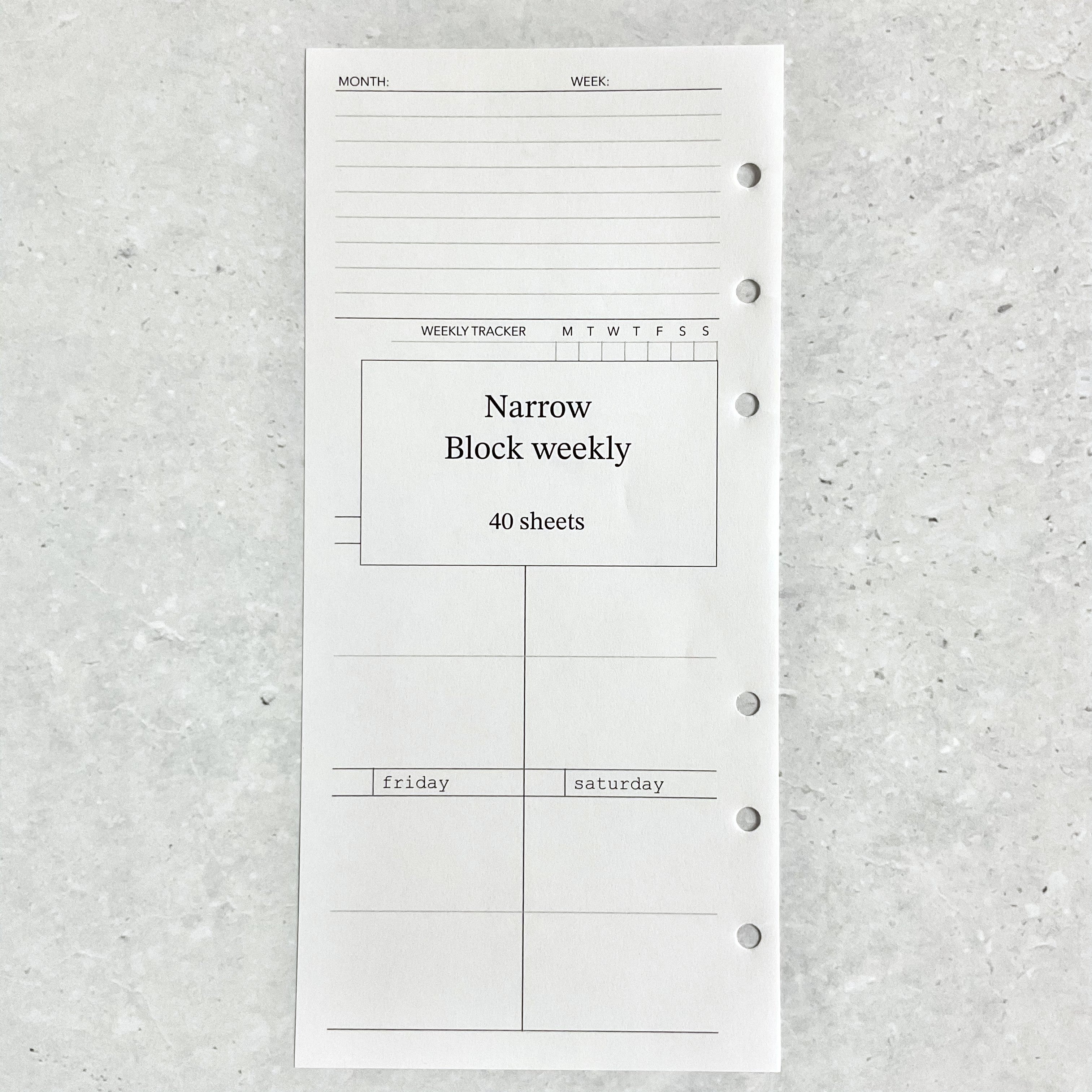 【Narrow】週間ブロック