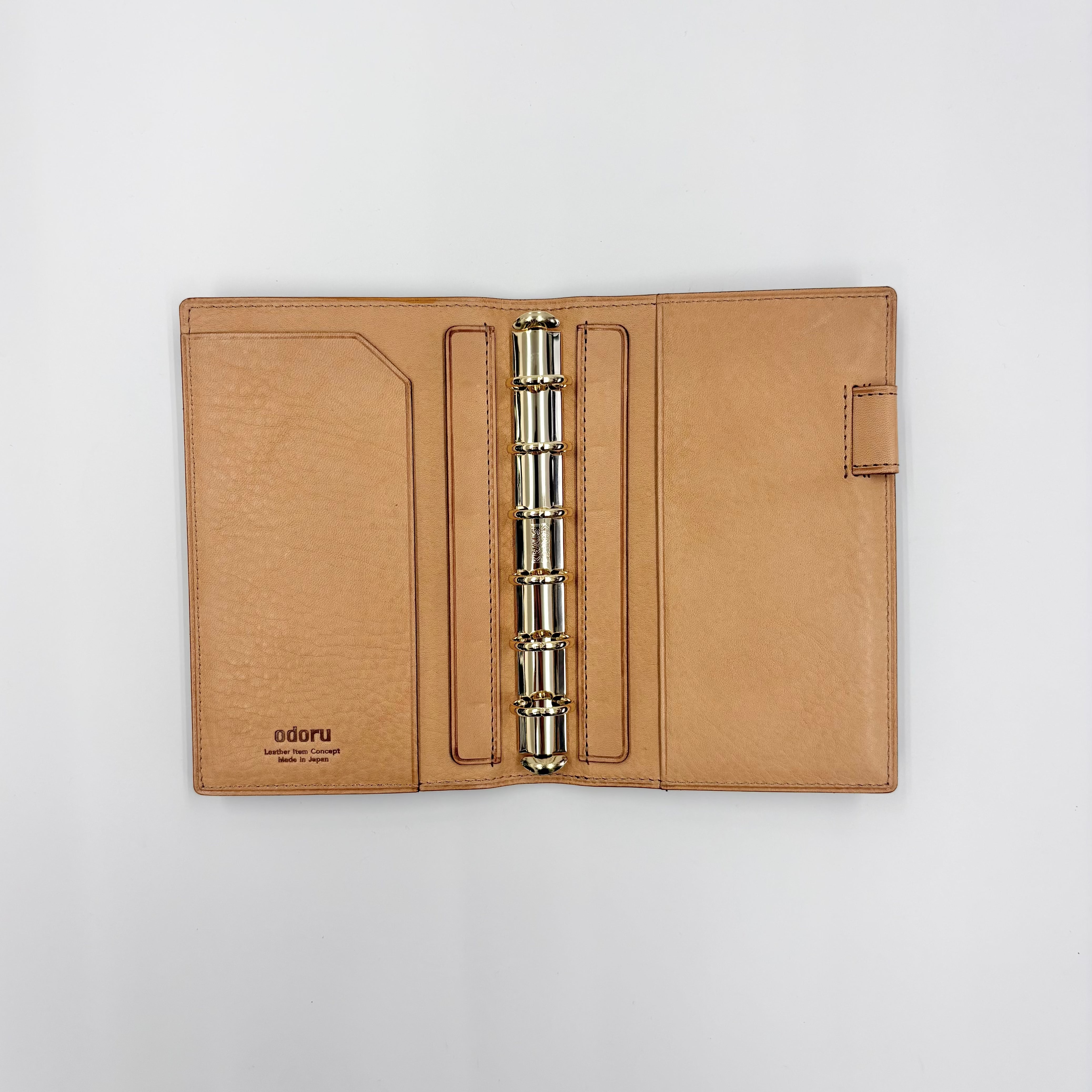 オールリネア ヴァスカ ボックス<br>ミニ6 コンパクト 16mm ノート<br>可動式ペンホルダー<br>ゴールドリング<br>odoru ✕ penotes