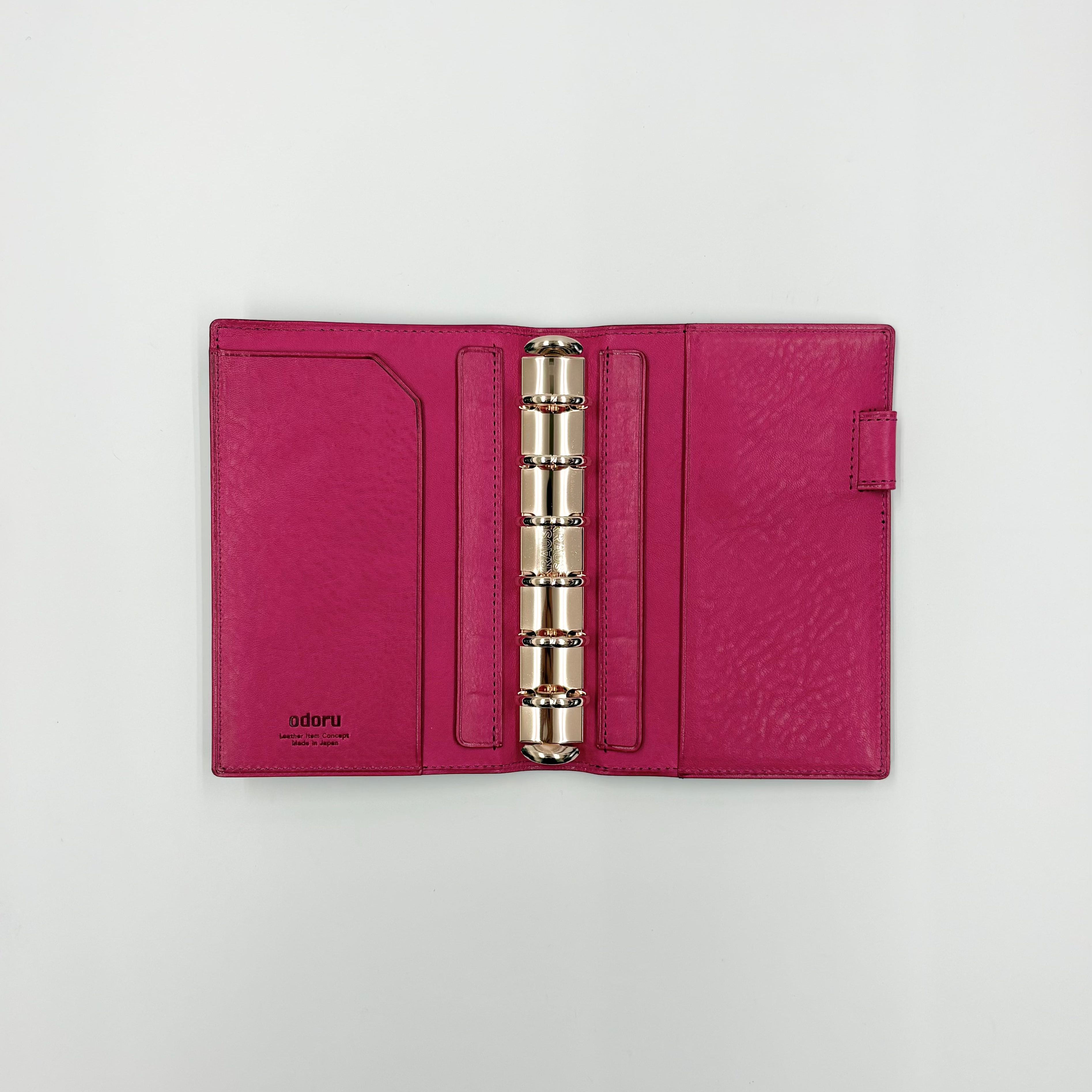 オールリネア ヴァスカ ボックス<br>ミニ6 コンパクト 20mm ノート<br>可動式ペンホルダー<br>ローズゴールドリング<br>odoru ✕ penotes