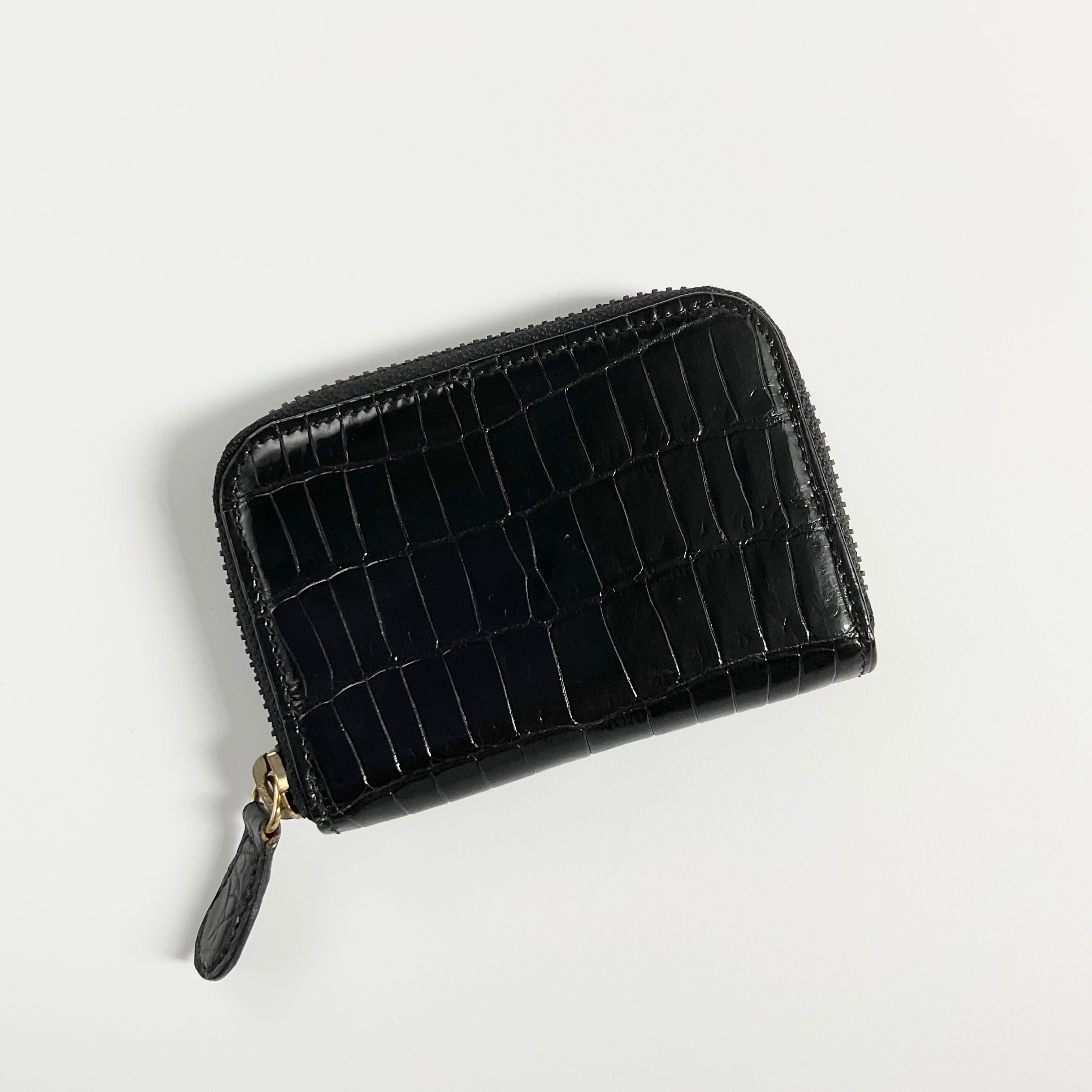 一点モノ コレクション<br>リアル スモールクロコ<br>ラウンドファスナー<br>ワイド コインケース