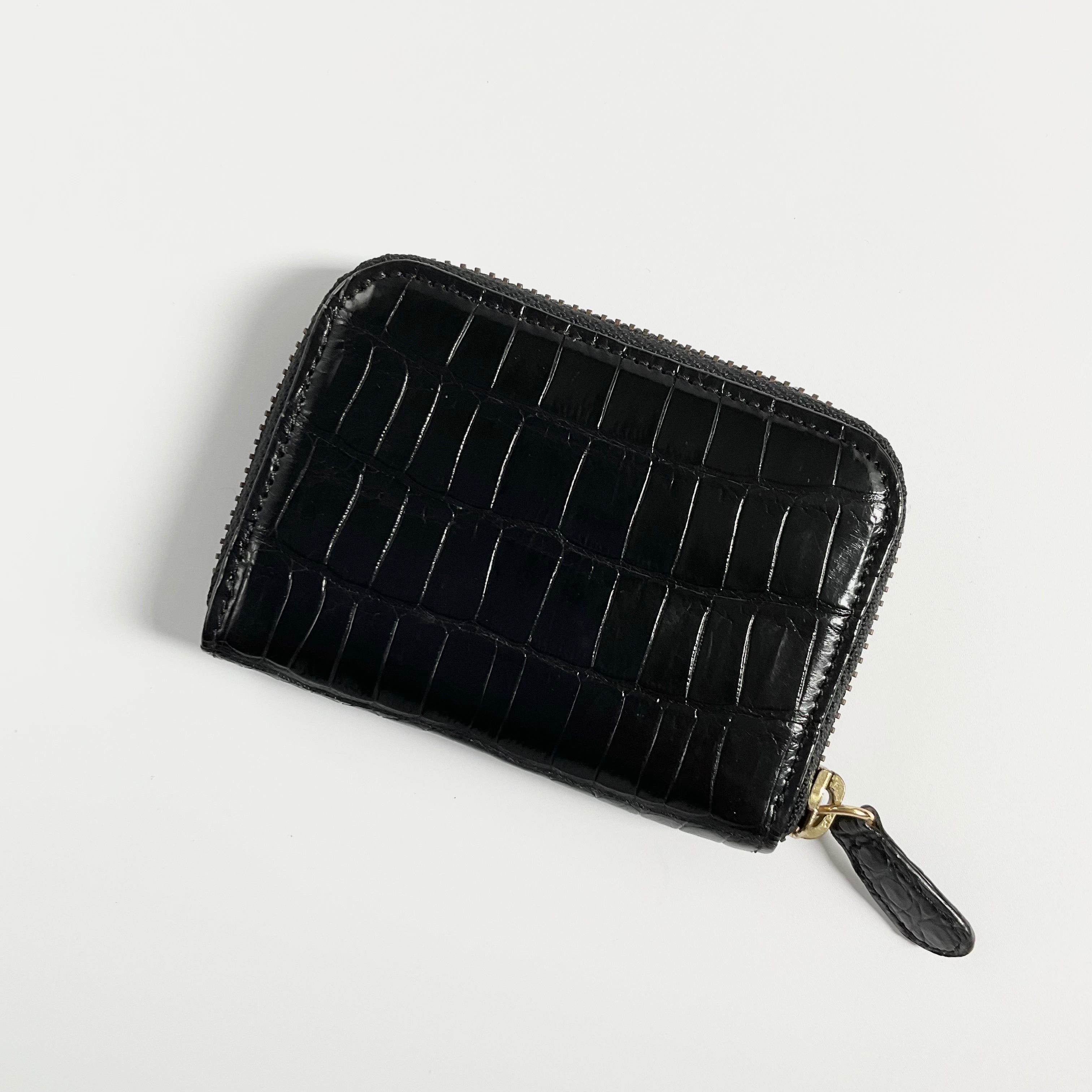 一点モノ コレクション<br>リアル スモールクロコ<br>ラウンドファスナー<br>ワイド コインケース