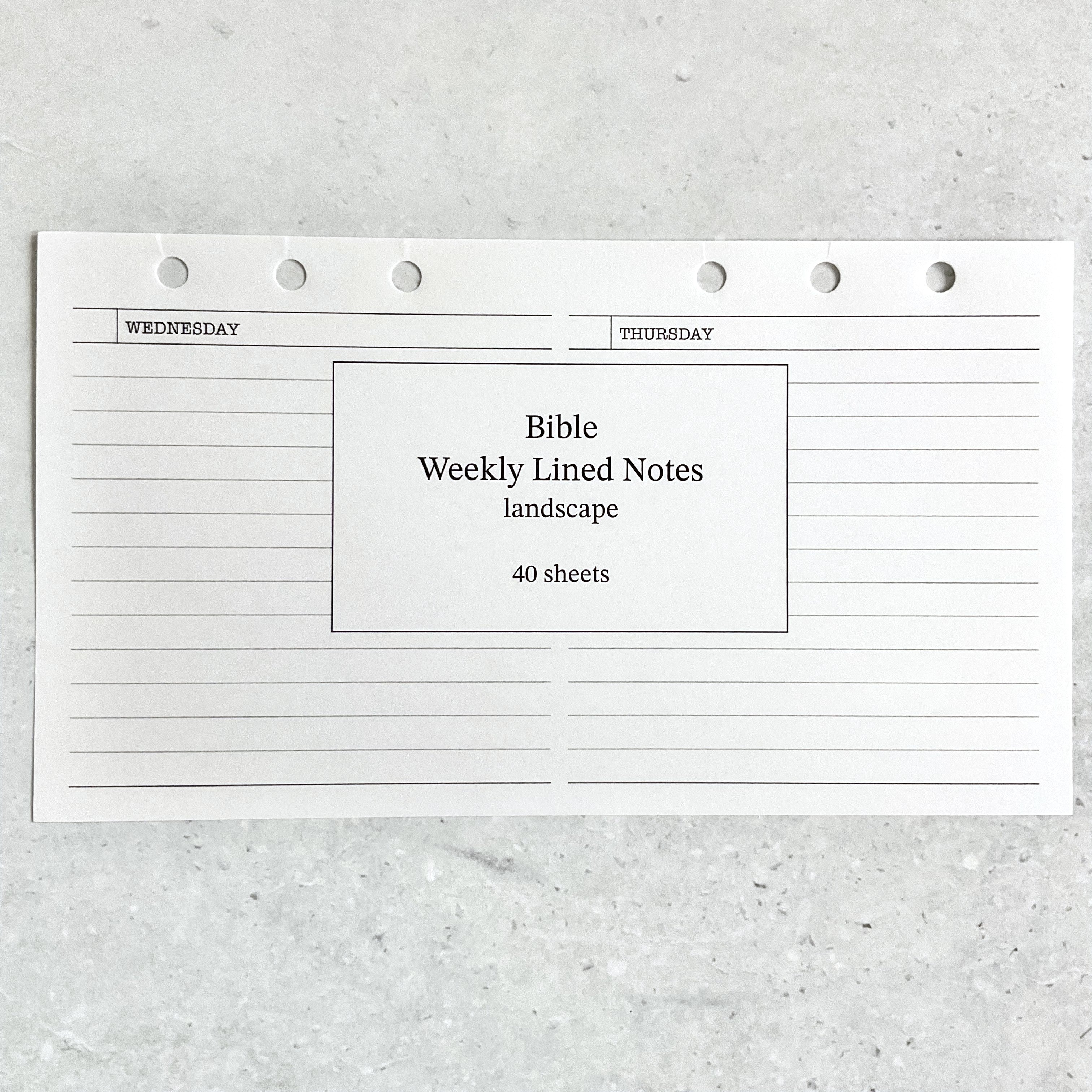 【Bible】週間横向き罫線