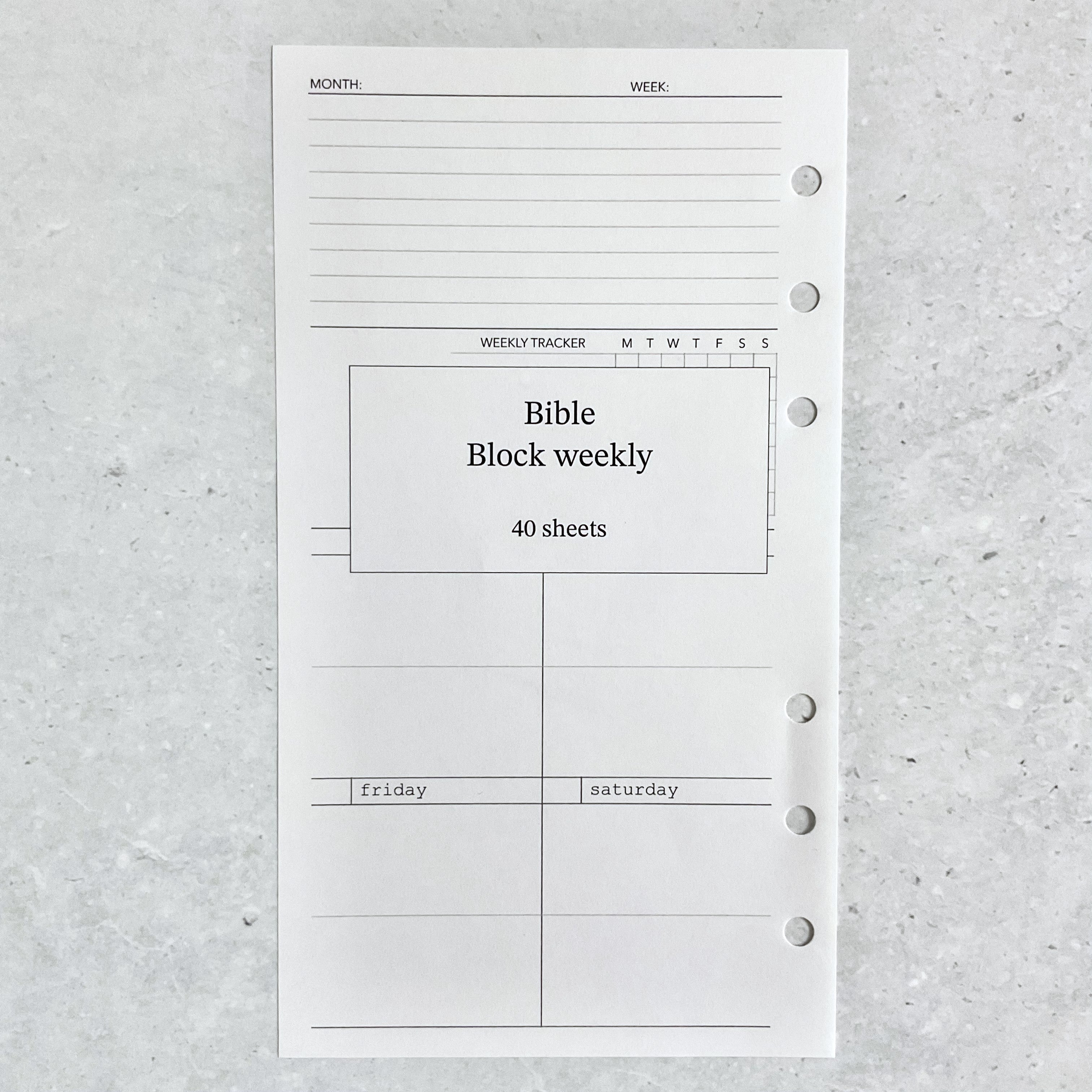 【Bible】週間ブロック