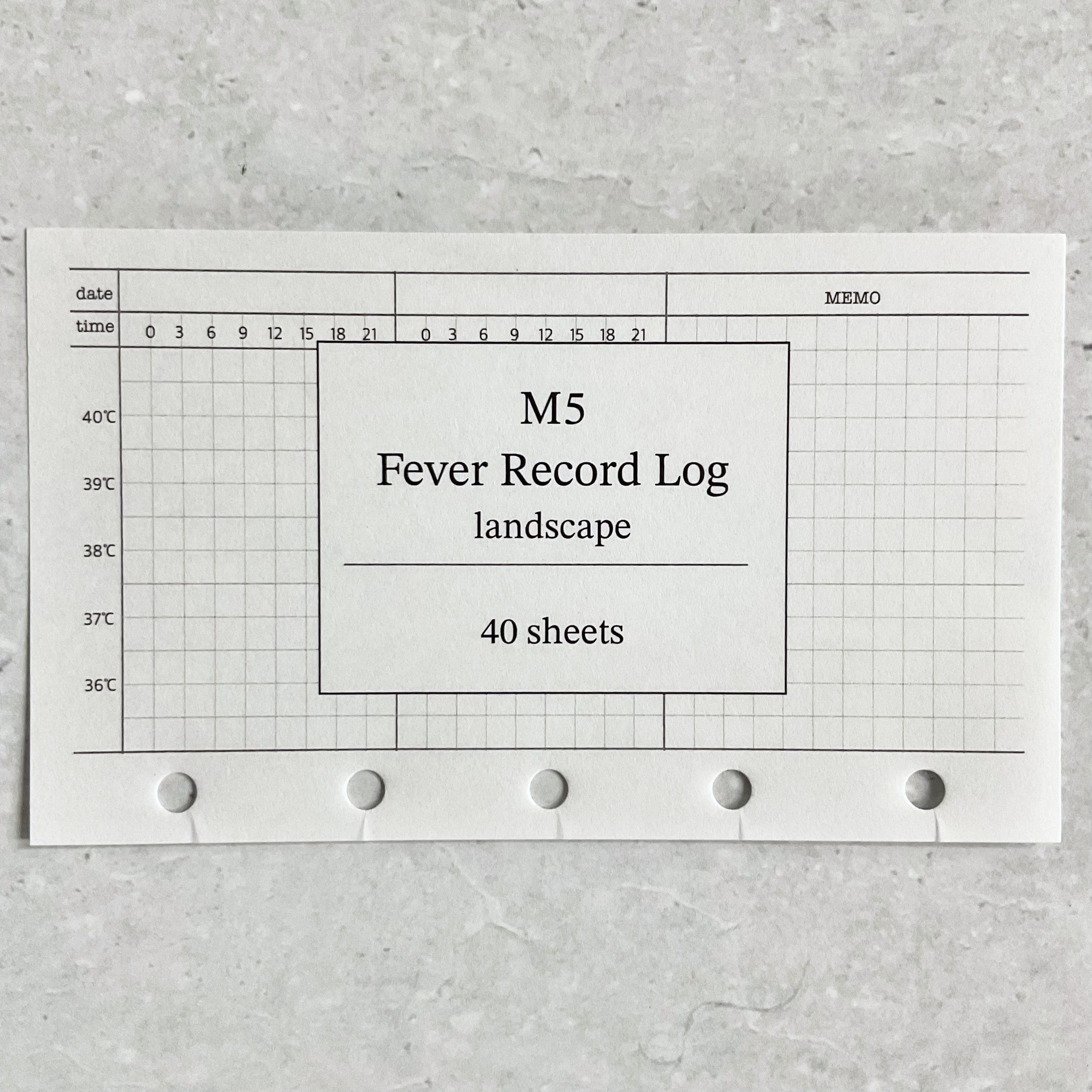 【M5】体温/発熱記録：横向き